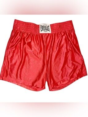 Everlast Boxing Trunks Men’s Red Polyester Satin Workout Training Shorts Size XL
